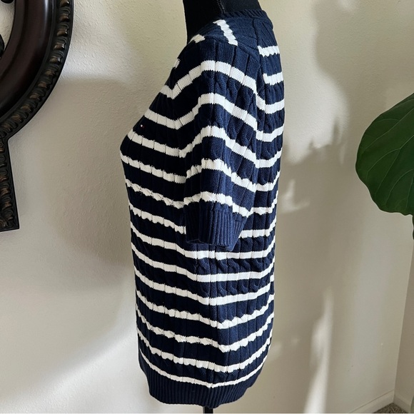Tommy Hilfiger Women’s 100% Cotton Short Sleeve Striped Crewneck Sweater XL - Picture 5 of 15